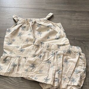 Carter's Beige and Gray Palm Tree Kids Set
